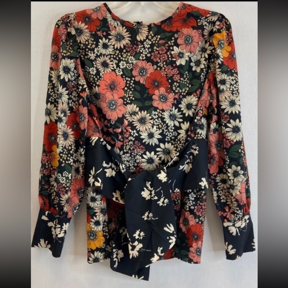 Zara Floral Silk Blouse